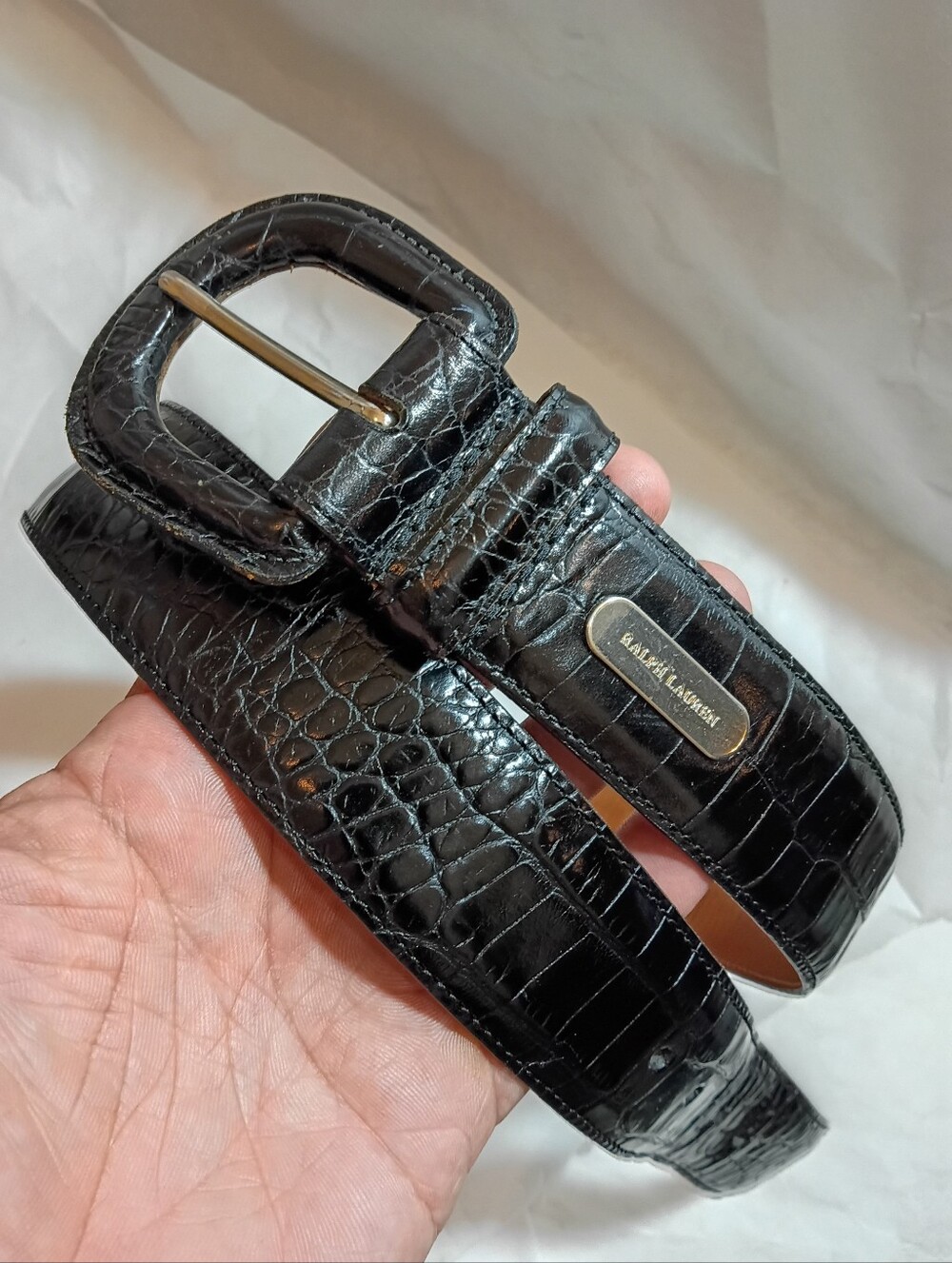 Ralph Lauren Croc Effect Women's Large Belt